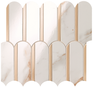 CALACATTA ORO / ONICE MIELE ARCHS MOSAICO 28,2x31