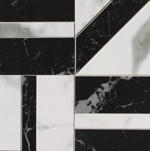 CARRARA / NERO ELEGANTE DECO MOSAICO 30x30