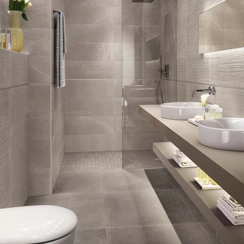 Carrelage 25x75 cm pour salle de bain – faïence murale tendance - VAL D'OISE, FRANCE